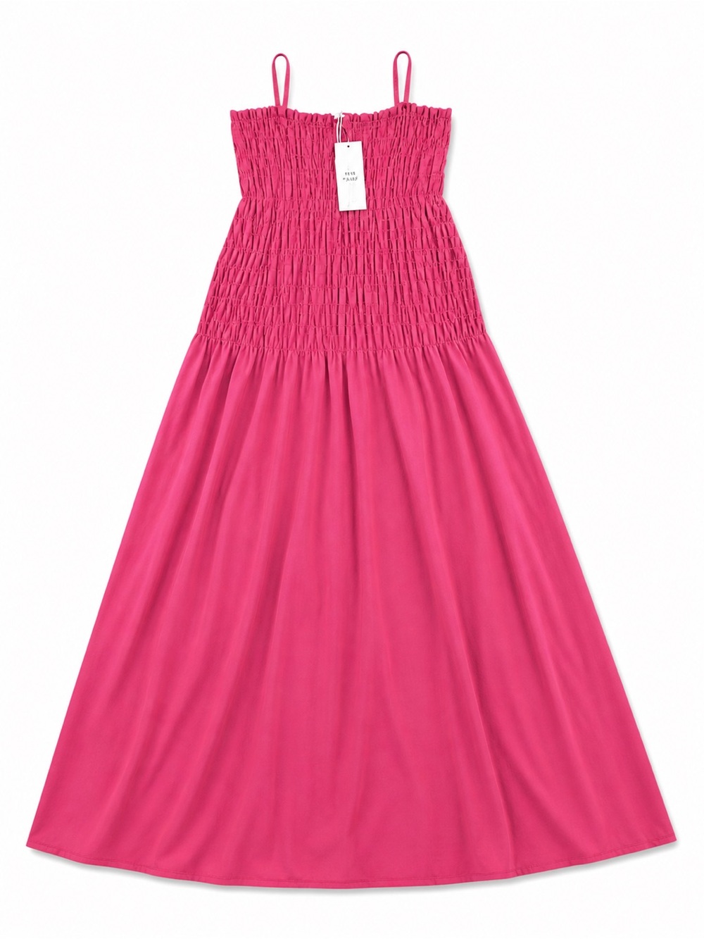 Fuchsia Smocked Maxi Dress with Spaghetti Straps